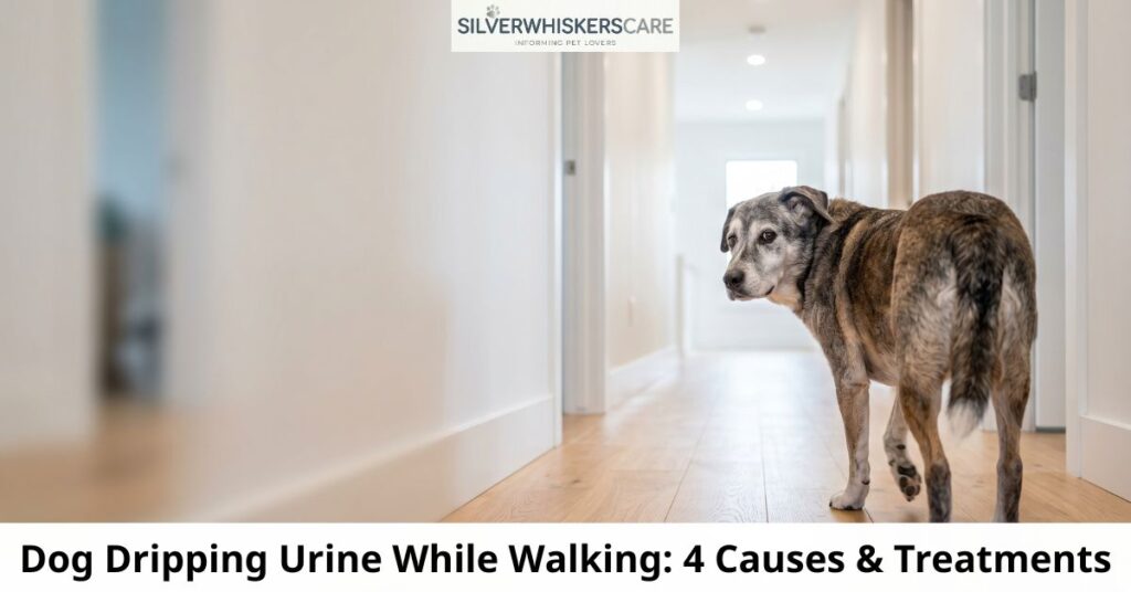 dog dripping urine while walking
